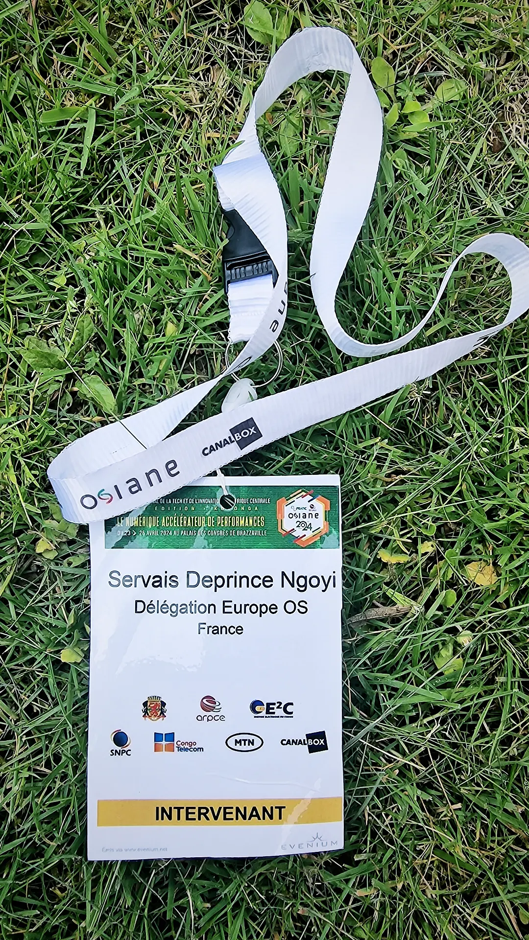 OSIANE 2024 – Édition Kolonga — badge intervenant de Servais Deprince Ngoyi